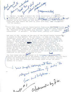 Draft letter from Congressman John Joseph Moakley to Speaker Tip O'Neill regarding the first anniversary of the nuns murdered in El Salvador in 1980