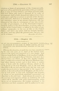 1784 Chap. 0032 An Act For Establishing A School In The North Parish Of Hingham, By The Name Of Derby School, And For Appointing And Incorporating Trustees Of The Said School.