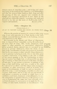 1785 Chap. 0058 An Act To Prevent Gaming For Money, Or Other Property.