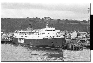 Sealink Ship at Larne Harbour. This ferry travels regularly between Northern Ireland and England/Scotland