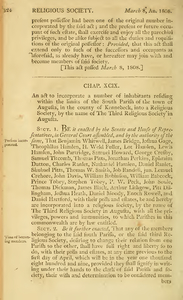 1807 Chap. 0100. An act to incorporate a number of inhabitants residing within the limits of the South parish of the town of Augusta, in the county of Kennebeck, into a Religious Society, by the name of The Third Religious Society in Augusta.