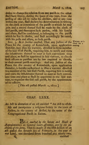1809 Chap. 0081. An Act In Alteration Of An Act Entitled "An Act To Establish And Incorporate A Religious Society In The Town Of Easton, In The County Of Bristol, By The Name Of The Congregational Parish In Easton.