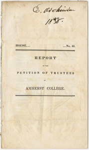 Report on the petition of the Trustees of Amherst College, House No. 45