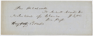 Edward Hitchcock receipt of payment to Amherst Academy, 1848