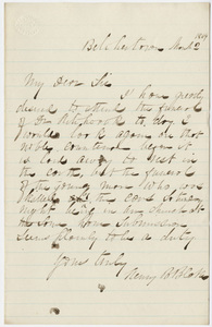 Henry B. Blake letter to William Augustus Stearns?, 1864 March 2