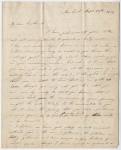 Orra White Hitchcock letter to Edward Hitchcock, 1837 September 29