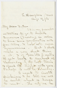 Edward Hitchcock, Jr. letter to Edward Hitchcock, 1861 August 19