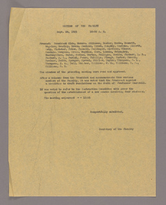 Amherst College faculty meeting minutes 1925/1926