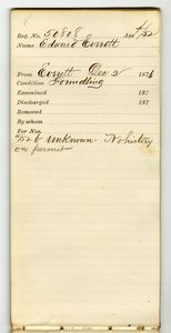 Tewksbury Almshouse Intake Record: Everett, Edward