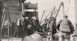 U.S.S. Charles Carroll--boat drill on return trip from England