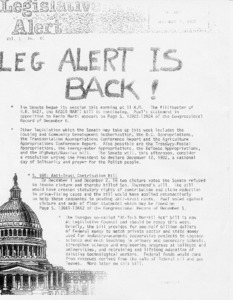 Legislative Alert: Tuesday, December 7, 1981