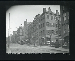 Buildings on south side of Cambridge Street between Joy and Hancock Streets