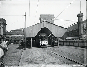 Shelter over tracks, corner of Canal Street and Causeway Street
