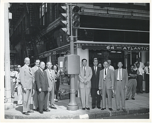 Kneeland and Tyler Streets, James Chin Kai "Mayor of Chinatown" turns switch