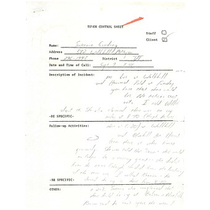 District IV rumor control sheet, September 1975.
