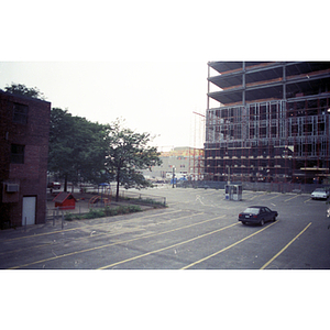 View of parking lot and Tufts-New England Medical Center construction project