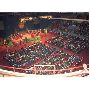 The stage and the audience at President Freeland's inauguration