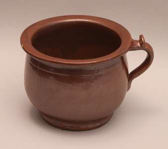 Albany slip glazed earthenware chamber pot