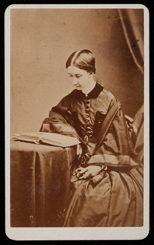 Studio portrait of a woman, possibly identified as Ms. Hay, Boston, Mass., undated