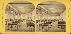 Stereograph of the Massachusetts State Prison School, Room B, Charlestown, Mass., undated