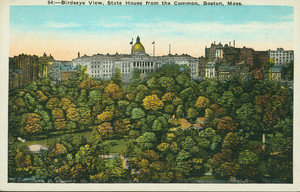 Birdseye view, State House from the Common, Boston, Mass., undated