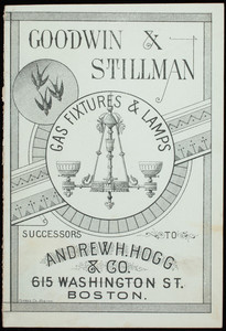 Booklet, Goodwin & Stillman, gas fixtures & lamps, 615 Washington Street, Boston, Mass.