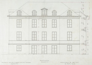 Rear elevation, measured, 1/4 inch scale, residence of Mrs. Charles C. Pomeroy [Edith Burnet (Mrs. Charles Coolidge Pomeroy)], "Seabeach", Newport, R. I., 1900.