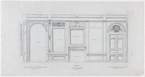 Library elevation, south (fireplace), 3/4 inch scale, residence of E. H. G. Slater, "Hopedene", Newport, R.I., (1898) 1902-3.