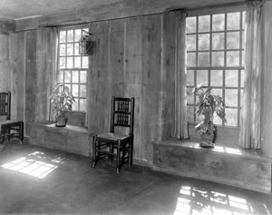 Interior view of the John Lawrence House, unidentified room, 76 Campmeeting Road, Topsfield, Mass., undated