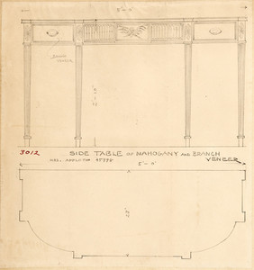 "Side Table of Mahogany and Branch Veneer"