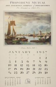Calendar of early American prints, Provident Mutual Life Insurance Company of Philadelphia, Pennsylvania, 1937