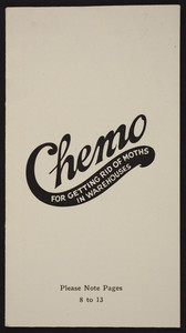 Chemo for getting rid of moths in warehouses, Chemo Company, Buffalo, New York