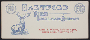 Trade card for the Hartford Fire Insurance Company, Hartford, Connecticut, 1916