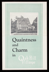 Quaintness and charm in Oak Hill Village, Oak Hill Company, 163 Country Club Road, Oak Hill Village, Newton Centre, Mass.