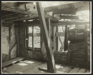 Interior view of the Browne House, south wall of the second floor chamber, Watertown, Mass., May 21, 1919