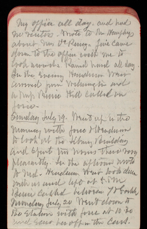 Thomas Lincoln Casey Notebook, May 1891-September 1891, 61, my office all day and had
