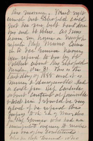 Thomas Lincoln Casey Notebook, November 1888-January 1889, 75, this morning. Went right
