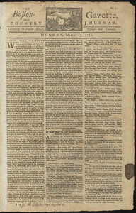 The Boston-Gazette, and Country Journal, 17 March 1766