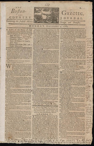 The Boston-Gazette, and Country Journal, 4 September 1769