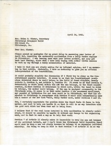 Letter from Victor Pasche to Helen M. Minear