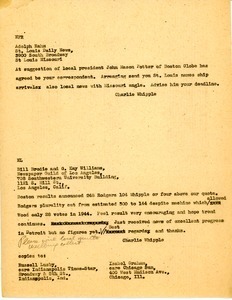Letter from Charles L. Whipple to Adolph J. Rahm, Bill Brodie, and G. Kay Williams