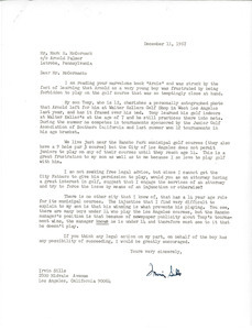 Letter from Irvin Sills to Mark H. McCormack
