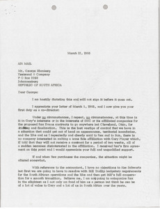 Letter from Mark H. McCormack to George Blumberg