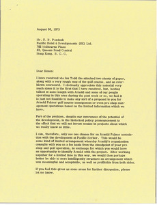 Letter from Mark H. McCormack to S. B. Pendock