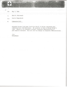 Memorandum from Laurie Roggenburk to Mark H. McCormack