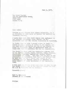 Letter from Mark H. McCormack to Kerry Packer