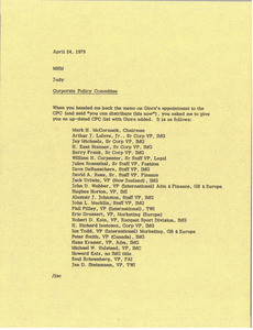 Memorandum from Judith A. Chilcote to Mark H. McCormack