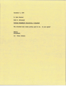 Memorandum from Mark H. McCormack to H. Kent Stanner