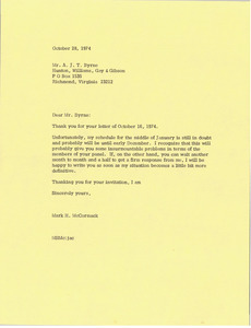 Letter from Mark H. McCormack to A. J. T. Byrne