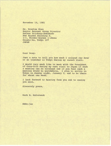 Letter from Mark H. McCormack to Douglas Wise